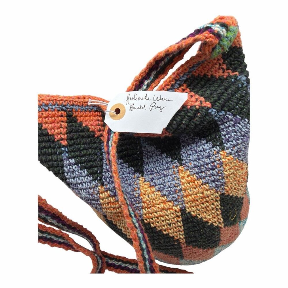 Brand New Handmade Weave Knit Basket Bag Multicolor - Picture 2 of 4